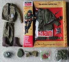 vintage action man 40th anniversary combat soldier card boxed plus accessories