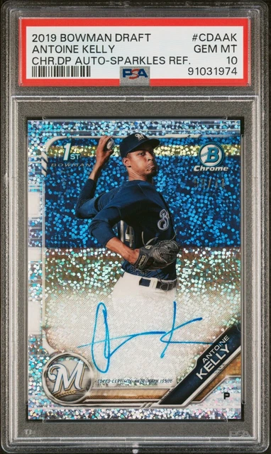 Antoine Kelly 2019 Bowman Chrome Draft Autograph Sparkle Refractor /71 PSA 10