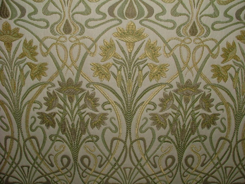 Jugendstil Dick Jacquard Sand Designer Vorhang Polster Kissen Verwendung Stoff - Bild 3 von 4