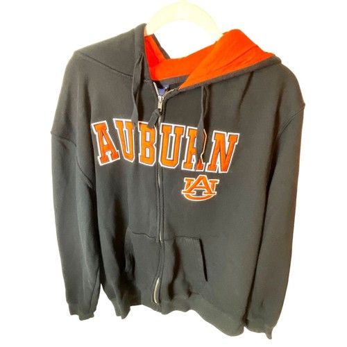 Sudadera con Capucha Auburn University Cremallera XL Negra Profunda con Apliques Naranja - Imagen 3 de 5