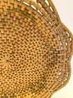 Vintage Coiled Wicker/Raffia Shallow 14" Basket/Tray-Boho/Cottage/Country — photo 4