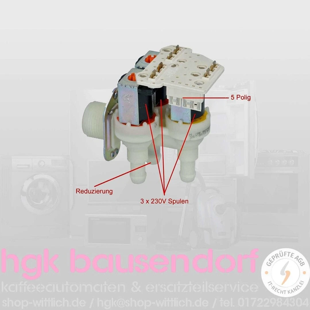 Magnetventil 3-fach Miele 01678013, 09271930, 33590088 | eBay 