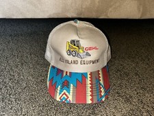 Vtg Gehl Machinery Embroidered Skidsteer Skid Loader snapback Hat Cap Aztec 90s