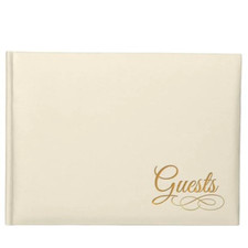 Ivory Guest Book with Gold Foil Detail
