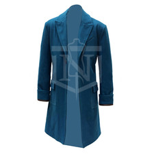 New 18th Century Men's Regency Blue Overcoat ,Trench Costume Coat Quick Shipping
