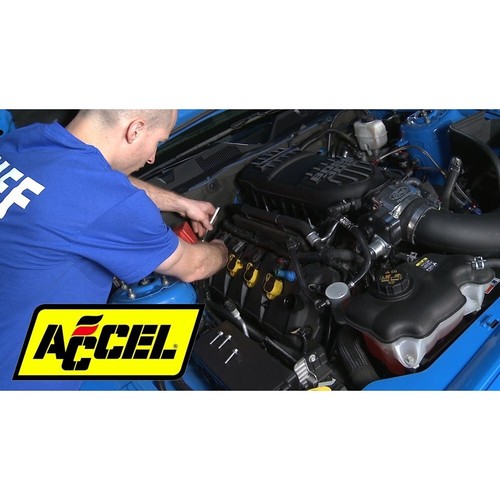 Accel Copper Core Spark Plug Wire Set 8mm Yellow with Orange Straight Boots - Picture 5 of 13
