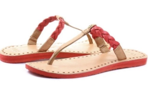 NWT UGG Australia Bria Sandals Flip Flops Size US 7 Tan Red $60