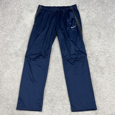 Nike Track Pants Women's Large Navy Blue Epic Training Joggers Zip Ankle  EUC