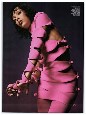 Doja Cat Pink Valentino Cut Out Dress Sexy Pin-Up magazine PAGE CLIPPING photo