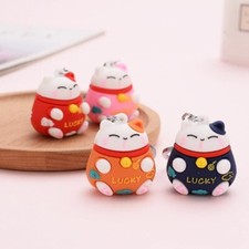 Cute Lucky Cat Keychain Ring Doll Keyring Charm Bag Pendant Valentin Day Gift