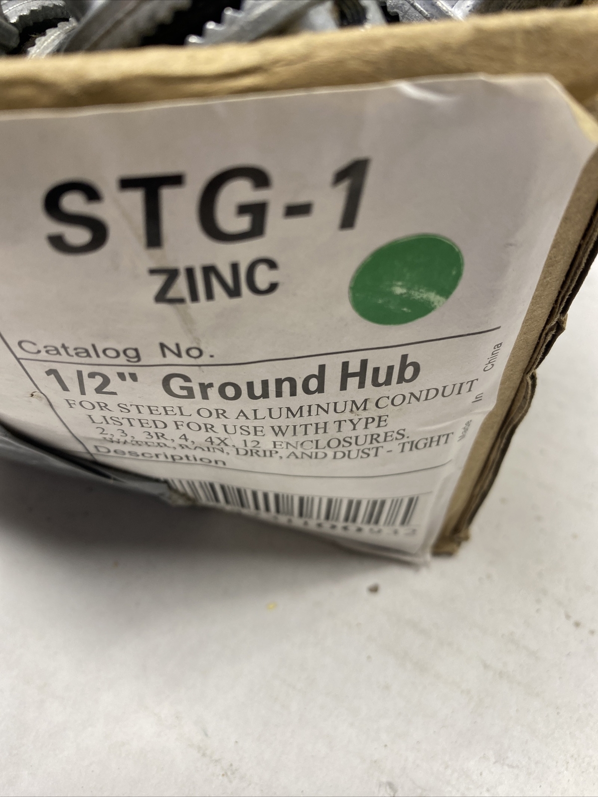 Myers Hub STG1, ScruTite Grounding 1/2" NPT Grounding Hub Zinc, NOS
