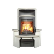 Hark Dauerbrandofen Kaminofen Avenso GT ECOplus Ofenkacheln creme-weiss 8 kW