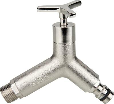 GEKA Auslaufhahn DN 15 1/2'' Wasserhahn Messing vernickelt Hahn Wasserhahn