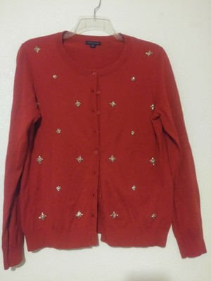 tommy hilfiger red cardigan