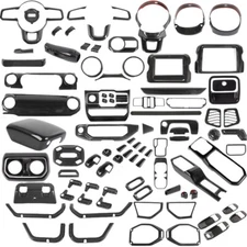 Carbon Fiber Center Console Decor Cover Trims For Jeep Wrangler JL JT 2018-2023