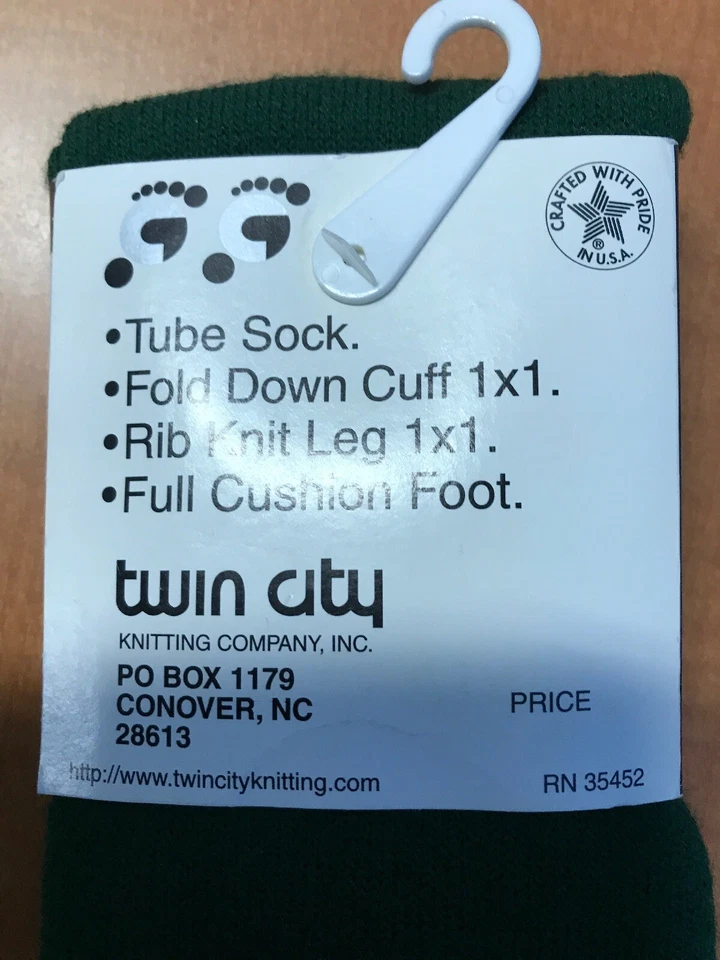 NEW TCK Twin City Knit Adult Soccer Tube Socks Color Forest Green NEW NWOT - Image 3 of 4