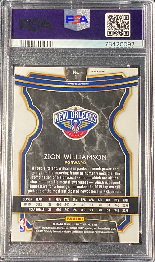 Zion Williamson RC 2019 Select Tri Color Prizm Rookie Card NBA SP Rare