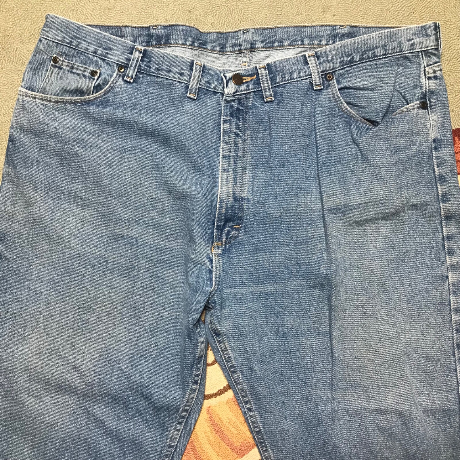 2 BCC Blues Mens Work Jeans Blue Size 46 x 28 Straight Leg Relaxed Fit