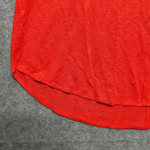 Tahari Shirt Women 1X Orange Linen Tee Light Beachy Sheer Boho Comfy Travel Easy - 第 6/15 張圖片