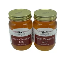 Amish Baskets Apple Cinnamon Jelly Non GMO Vegan All Natural - 18 oz - 2 Jars
