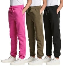 3 Pack Girls Youth Kids Teen Fleece Joggers Soft Athletic Track Warmup Hiking...