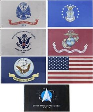 3X5 USA & United States ARMED FORCE 7 Flag Set 150D Nylon LICENSED (BOXED)