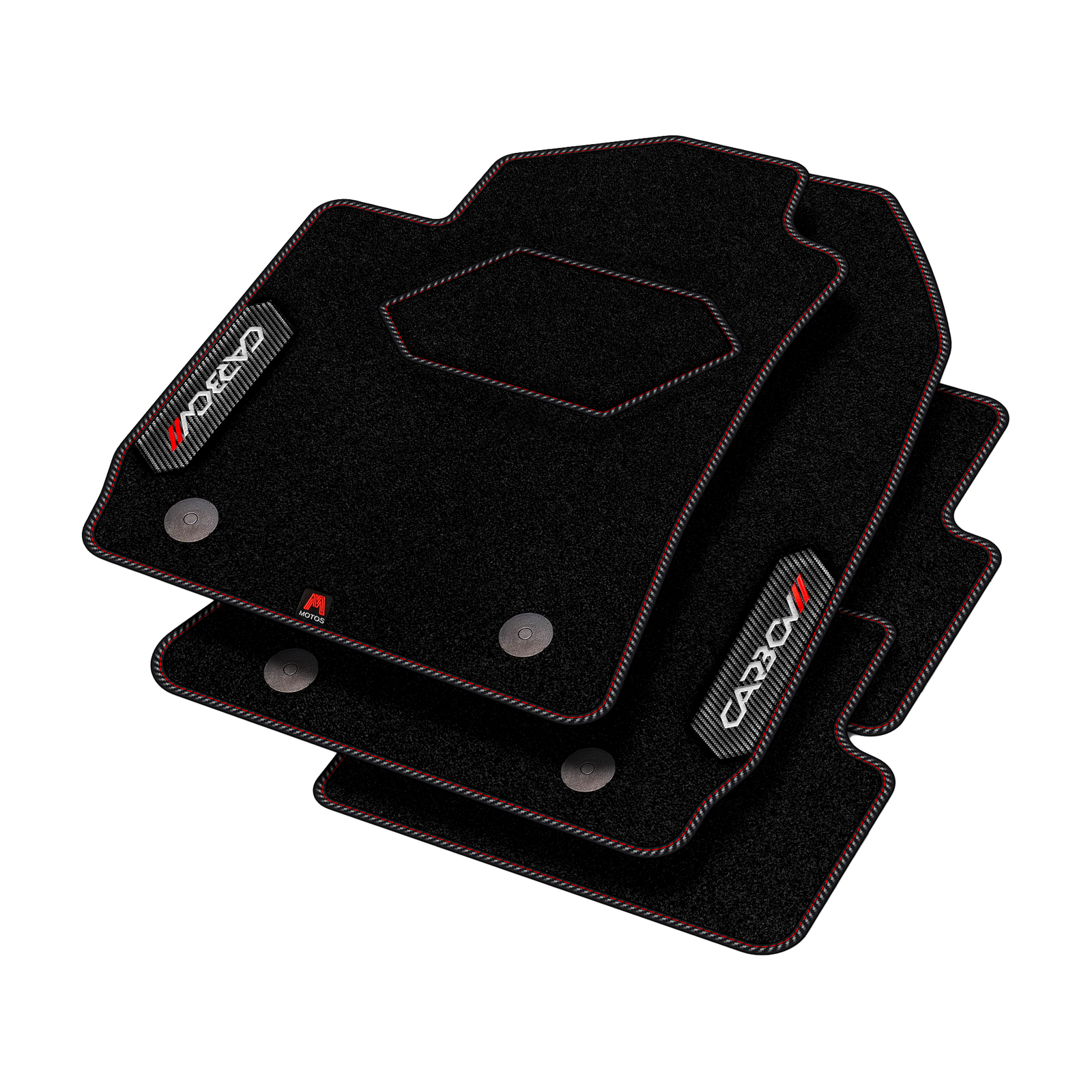 Tapis de sol velour pour Fiat Scudo III de 2022 en moquette rouge CARBON PE23-4