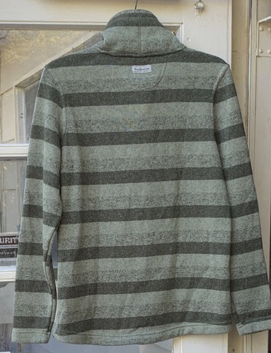 Avalanche Outdoor Mens Soft Polyester Pullover Sage Green Stripped - Chest 36” - Picture 7 of 7