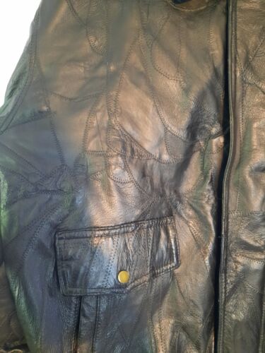 Vtg Napoline Leather Outfitters Black Genuine Leather Bomber Jacket Mens Sz 2XL - Picture 3 of 6