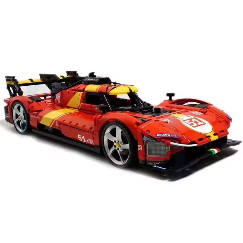 Ferrari 499P 51 Da Costruire 3875 Pezzi Le Mans 1:8 Mattoncini Technic Rossa New - Immagine 2 di 4