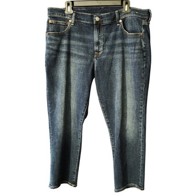 Gap Women Jeans Dark Wash Girlfriend Mid Rise Stretch 32/14 Short