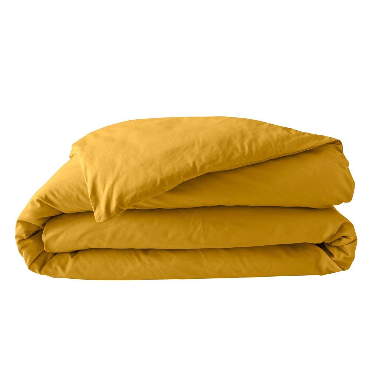 Housse de couette percaline 220x240 curry douceur cocon absolu