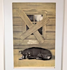 problem of abandoned pets - socialist realism  - Soviet Ukraine Big Poster 1987