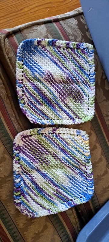 Knitted Dishcloths Pair