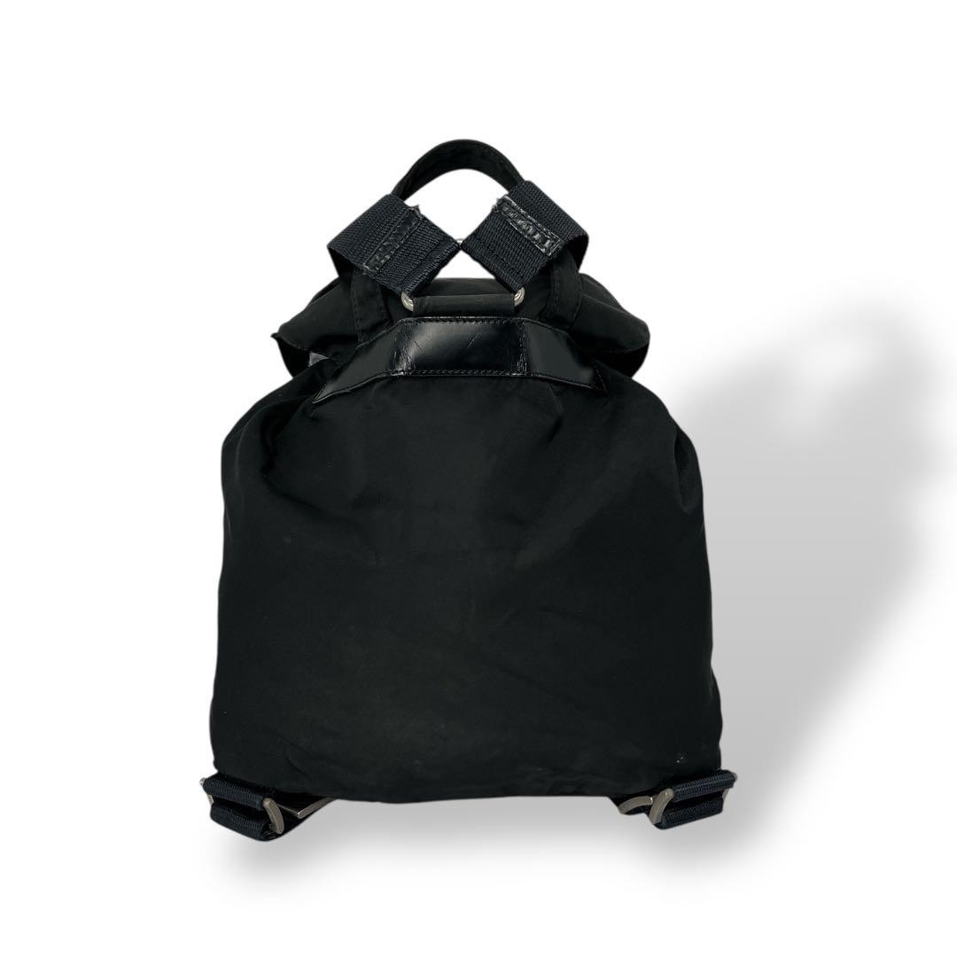 PRADA Mini Backpack Drawstring Pouch Triangle Log… - image 3