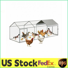 Metal Chicken Coop,Large Walk-in Chicken Run with Waterproof for Outdoor Farm