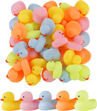 50 Pcs Multicolor Mini Rubber Duck Bath Toy ,Squeak and Float Colored Small Duck