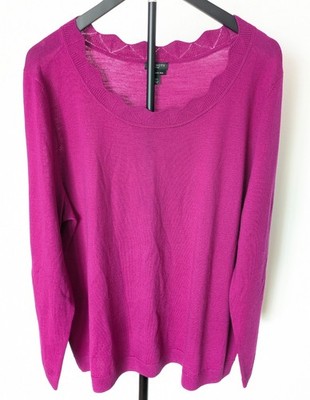 Talbots Woman Plus Size Perfect Merino Wool Sweater Size 2X Purple