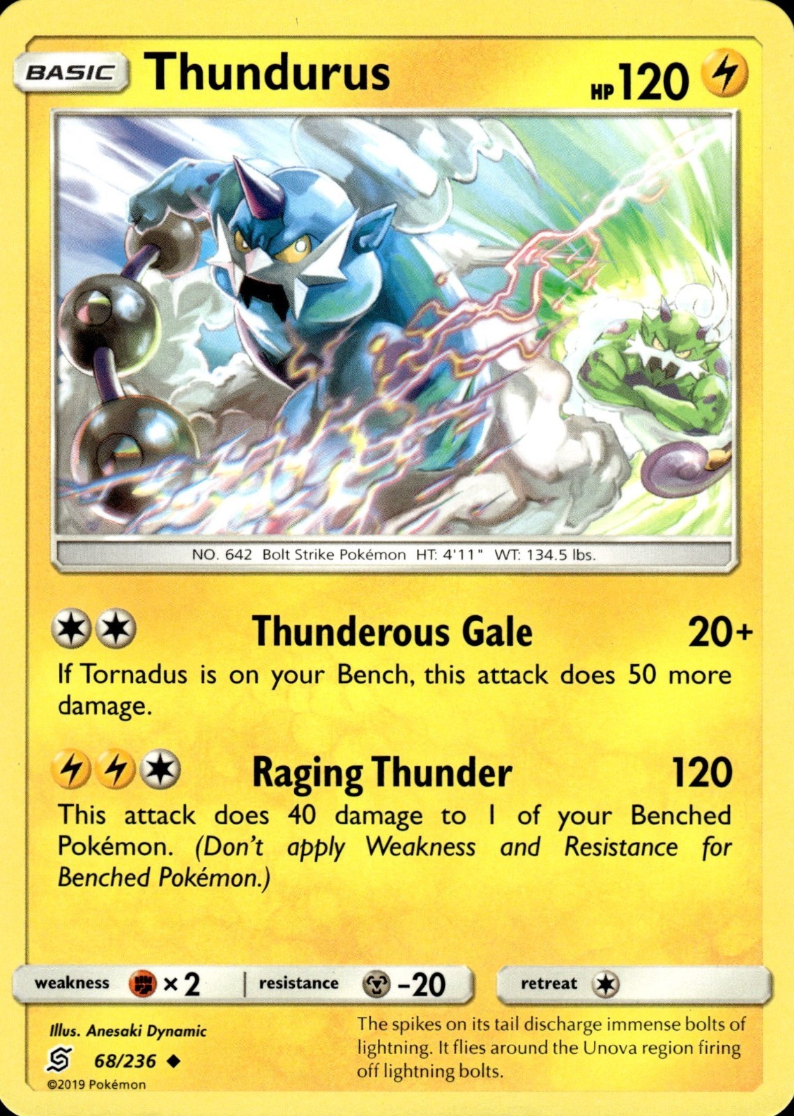 Thundurus 68/236 | Sun & Moon - Unified Minds | Pokemon TCG | English | Uncommon