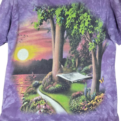 Vintage The Mountain Shirt Herren Medium Sunset Hammock Nature Tie Dye 2003 Tee - Bild 2 von 15