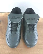 3N2 Reaction Lo Umpire Rubber Cleats Black Leather Shoes NEW Womens 8.5/Men 6.5