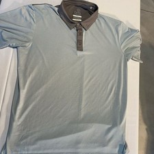 Annie Blue and Gray Polo Shirt with Moisture-Wicking Fabric