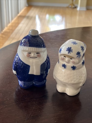 2 - Porsgrund Porcelain Figurines Boy & Girl Norway 1970s Blue White Winter - Picture 6 of 19