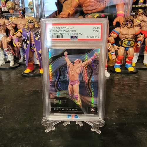 Ultimate Warrior Panini Select WWE Ringside Lucky Envelopes Prizm 8/8  PSA 9