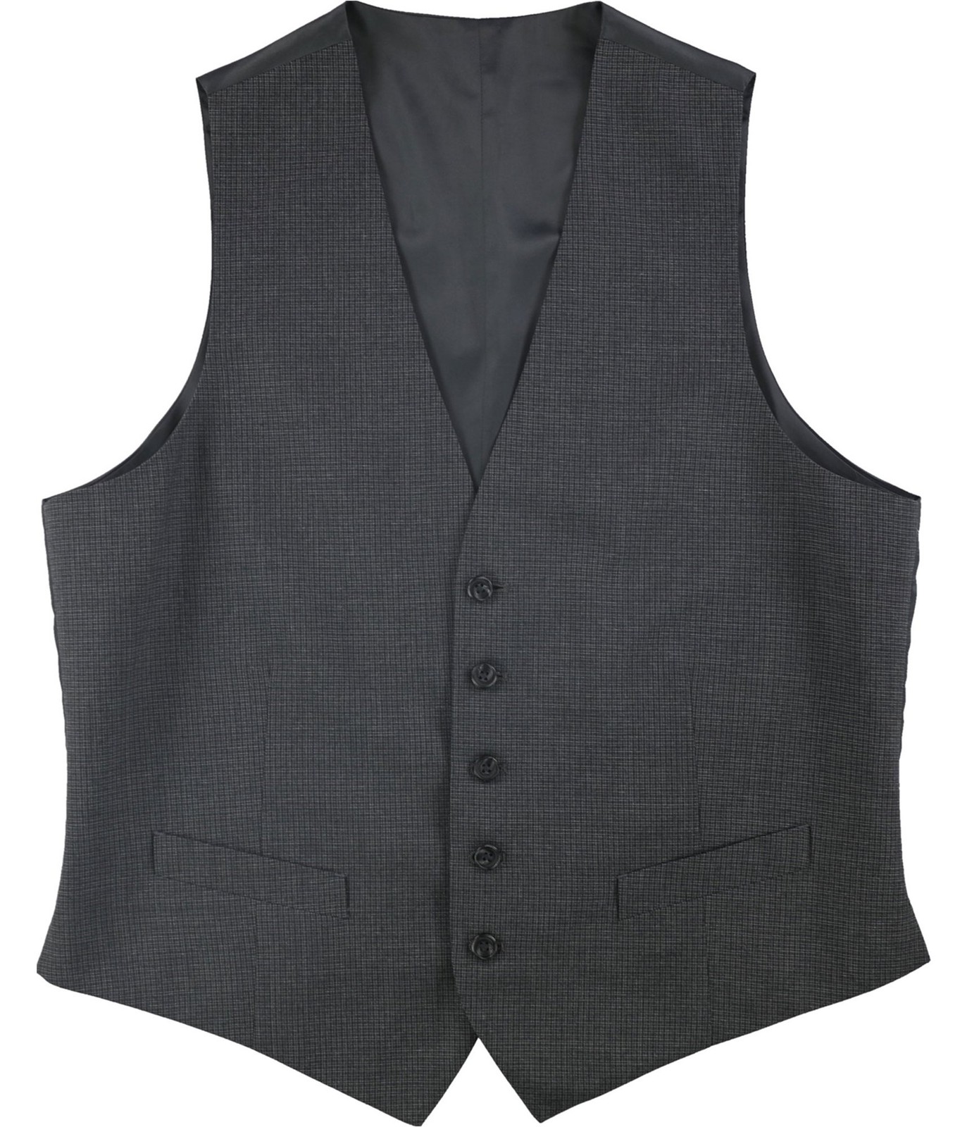 Мужской жилет Perry Ellis в мелкую клетку с принтом на пяти пуговицах серый обычный размер 38 8890₽