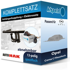 Für Opel Corsa C Fh. 00-06 AUTO HAK Anhängerkupplung abnehmbar + 13polig E-Satz