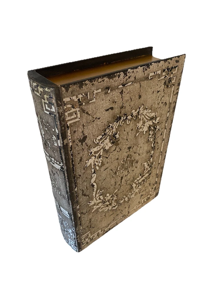 Caja de almacenamiento de libros de imitación forrada de fieltro con bisagras minimalista tienda controles remotos ocultar Foto 2 de 4