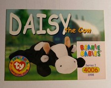 DAISY THE COW 4006 Beanie Babies Series 1 Card 1998