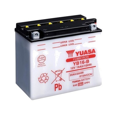 YUASA Battery with Electrolyte YB16-B COMBIPACK