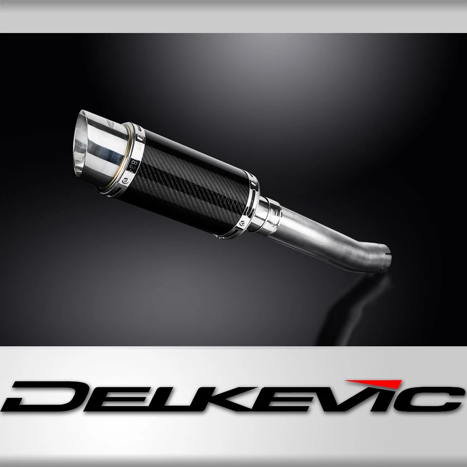 Delkevic Slip On con silenciador redondo de fibra de carbono de 8 pulgadas para Tenere 700 T7 Foto 2 de 4